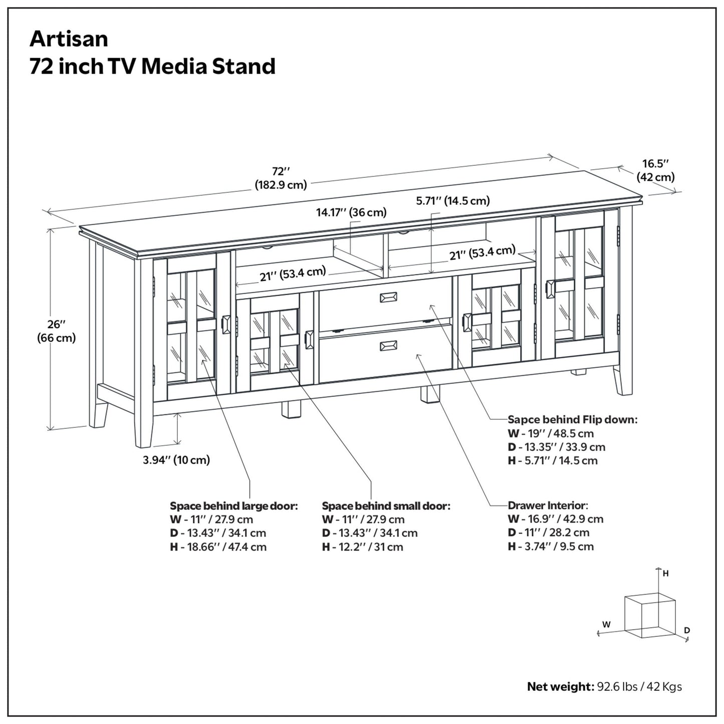 Artisan - TV Media Stand - Rustic Natural Aged Brown