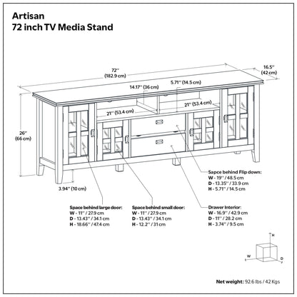 Artisan - TV Media Stand - Rustic Natural Aged Brown