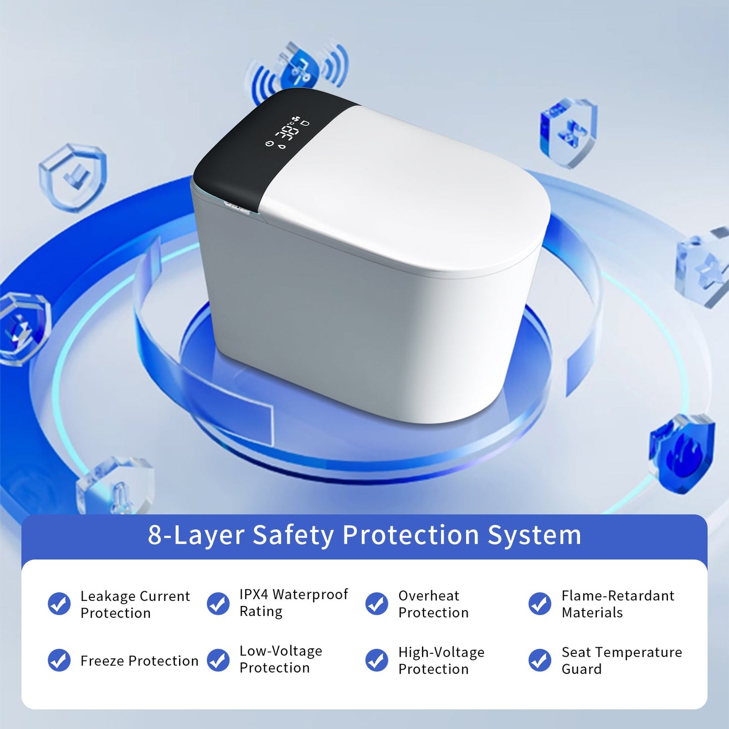 E40 Smart Toilet with Built-In Bidet and Advanced Features