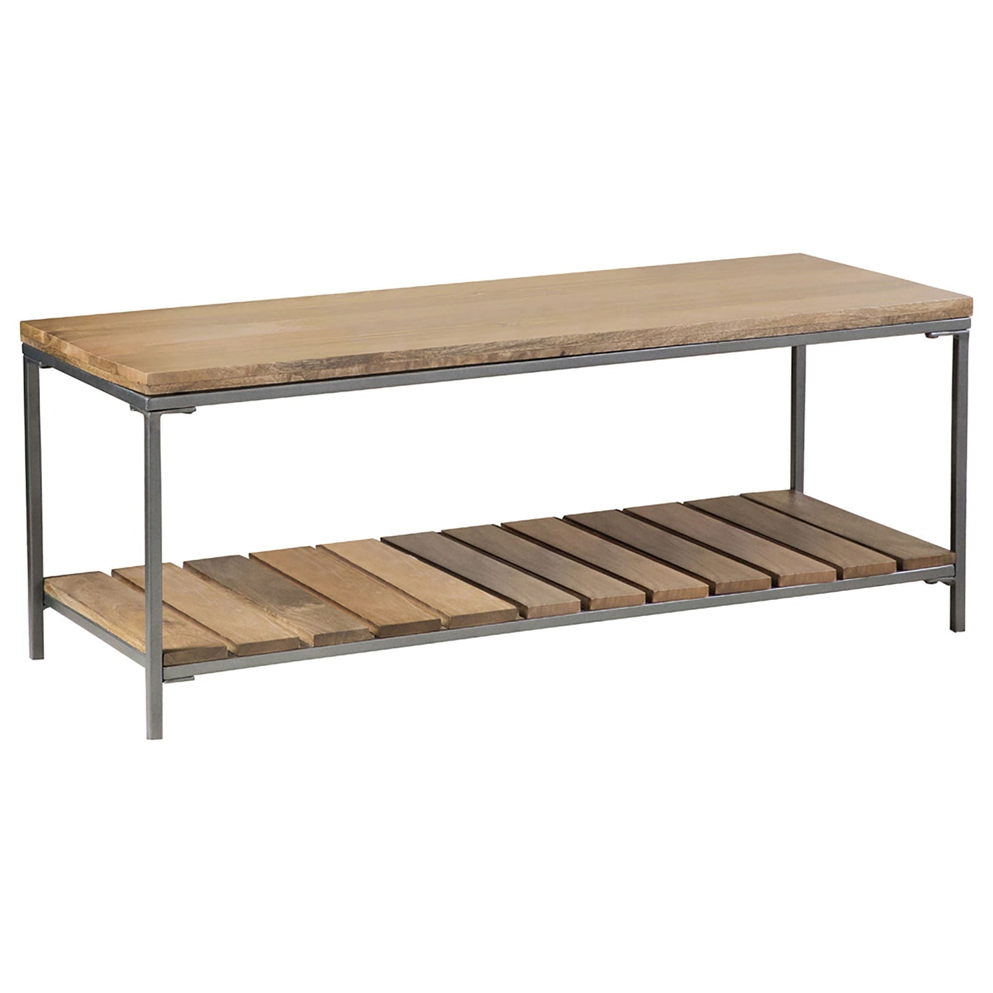 Foundry - Accent Bench With Slat Shelf - Natural