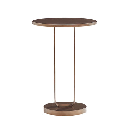 Tareel - Round Accent Table With Open Oval Pedestal - Antique Bronze