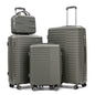 4 Piece Set Spinner Wheel Luggage with Cosmetic Case in Green