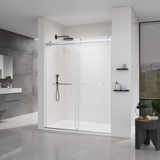 Double Sliding Frameless Soft-Close Shower Door