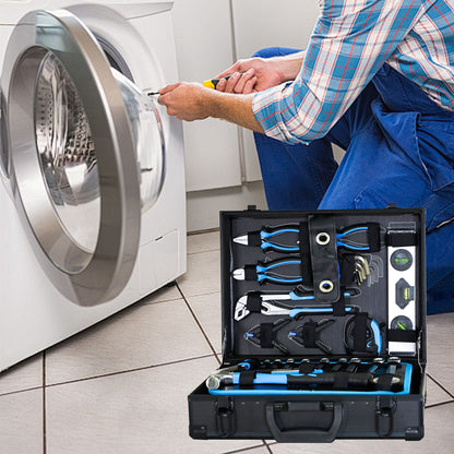 Combined Maintenance Tool Suitcase 247 Pieces Of Basic Home Maintenance Tool Set General Machinery Tool Set - Blue