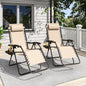 Zero Gravity Folding Lounge Chair with Headrest & Removable Tray