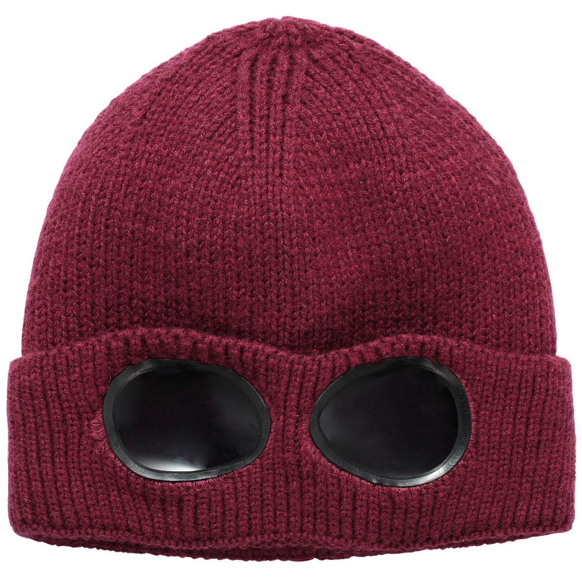 Unisex Knit Beanie Hat with Goggle Chunky Winter Warm Hat Skull Cap 4 Colors