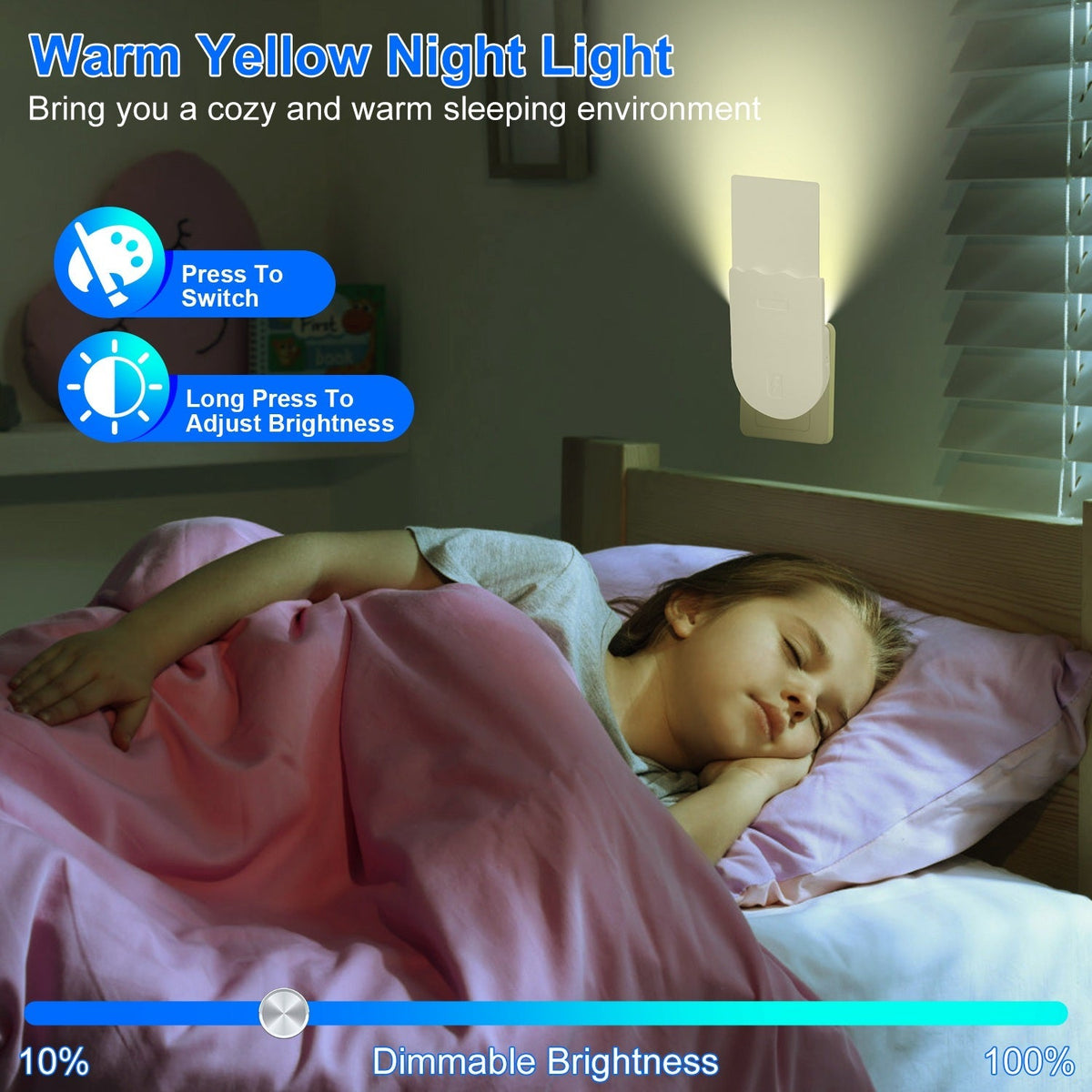 Plug-In Indoor Flying Insect Trap 5 Glue Boards UV Light Mosquito Killer With Night Light Dimmable Brightness Fly Odorless Safe Bug Zapper for Gnat Mo