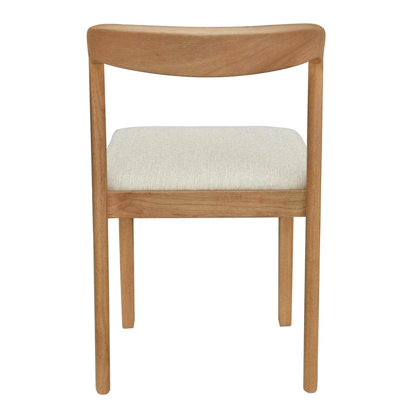 Solid Rubber Wood Dining Chairs (Natural Oak + Beige) Set of 2
