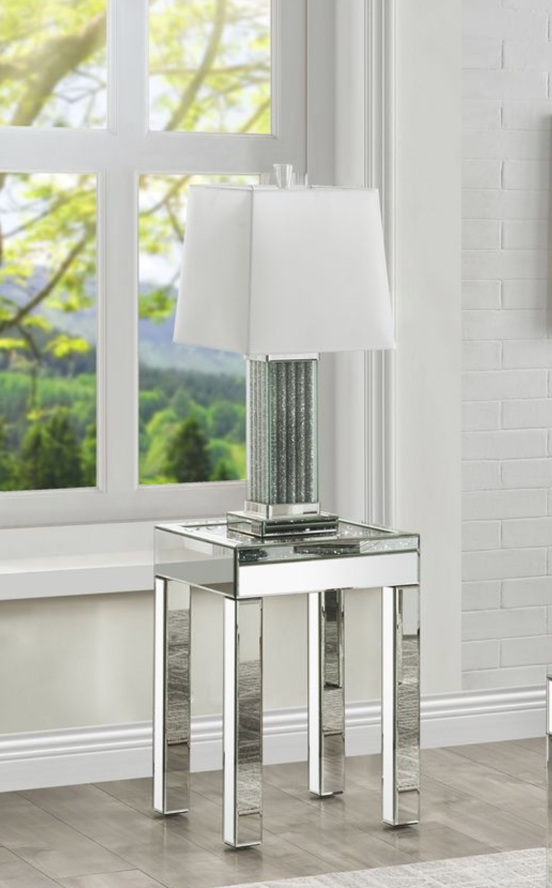 Noralie Mirrored & Faux Diamonds End Table