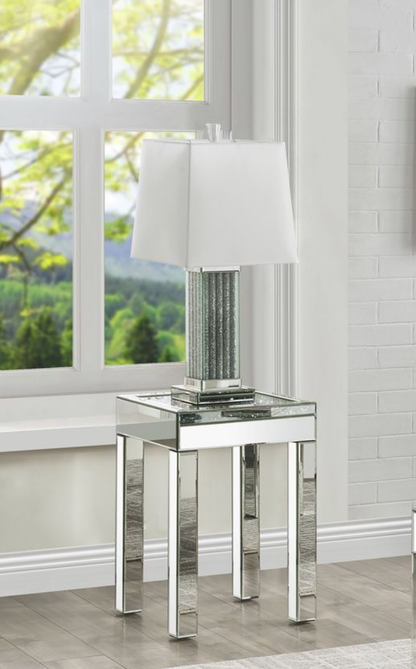 Noralie Mirrored & Faux Diamonds End Table