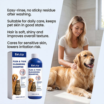 Eeljoy Pet Flea And Tick Cleaning Shampoo Gentle Formula Effective Cleaning For Pets Daily Care Essential