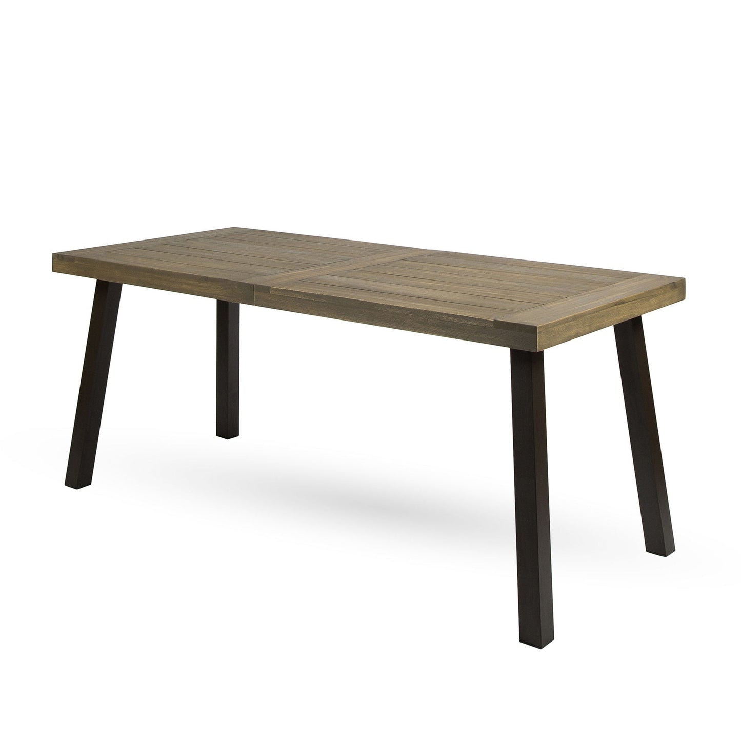 Acacia Wood Dining Table with Slat Design