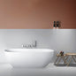 68.9" Freestanding Solid Surface Soaking Bathtub For Bathroom - Matte White
