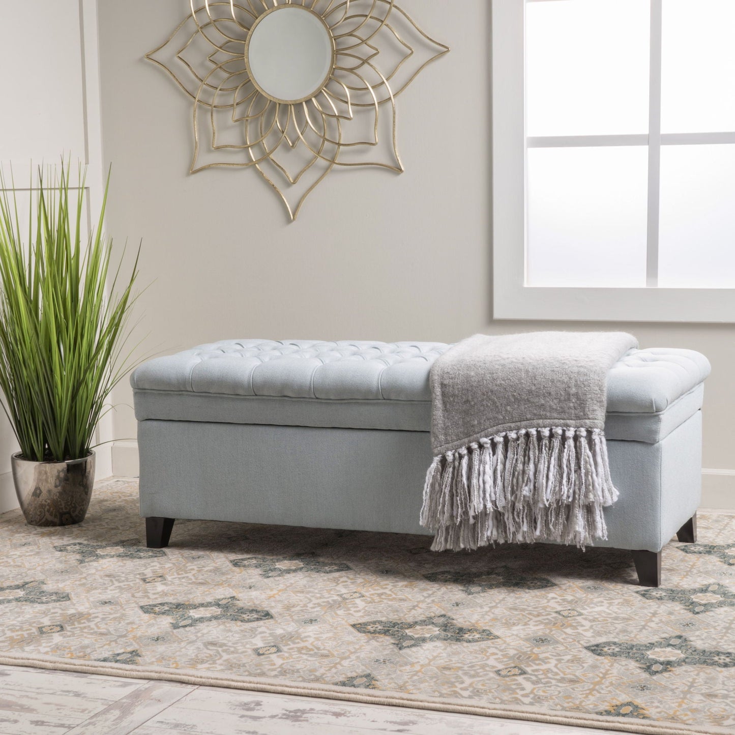 Juliana Storage Ottoman With Birch Legs
