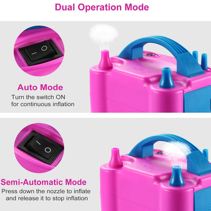 Electric Balloon Pump 600W Balloon Blower Inflator Dual Nozzle for Party Wedding Festival Decoration US/UK