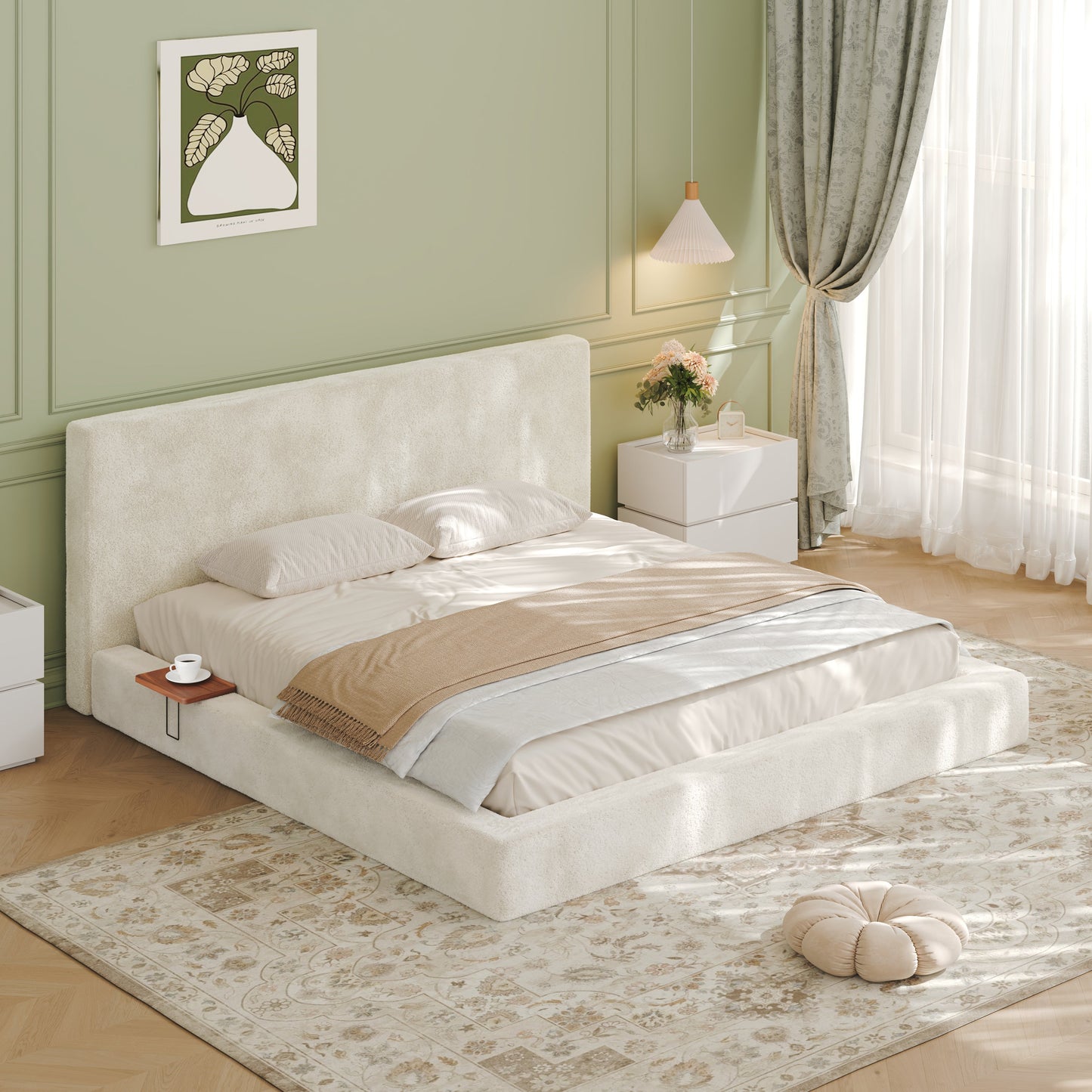 AirFrame King Bed Frame with Adjustable Sliding Side Table