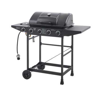 4 Burner Propane Gas BBQ Grill with Side Burner