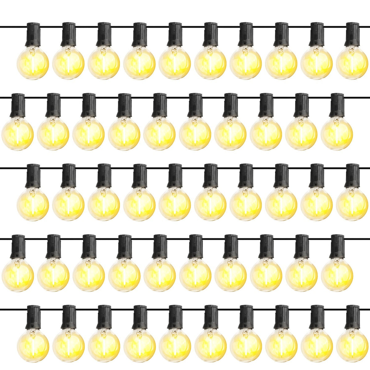 50FT Decorative Globe String Lights Outdoor Indoor 25Pcs Bulb Light Strings Fairy String Lamps for Garden Lawn Patio Cafe Party