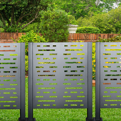 Air Conditioner Fence For Outdoor Units, Metal Privacy Fence Cover, Perfect To Conceal Air Conditioning Units, 3 Fence Panel