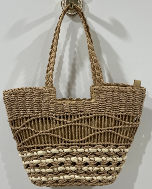 Hollowed-out fashion shoulder bag-Beige-Paper-40 * 11 *25cm-1 piece