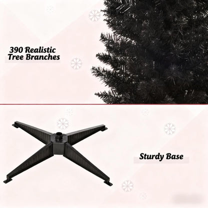 Slim Xmas Tree with Realistic Branch Tips and Plastic Stand