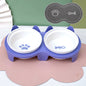 Cat Bowl Ceramic Double Bowl Water Bowl Tall Diagonal Pet Bowl supplies