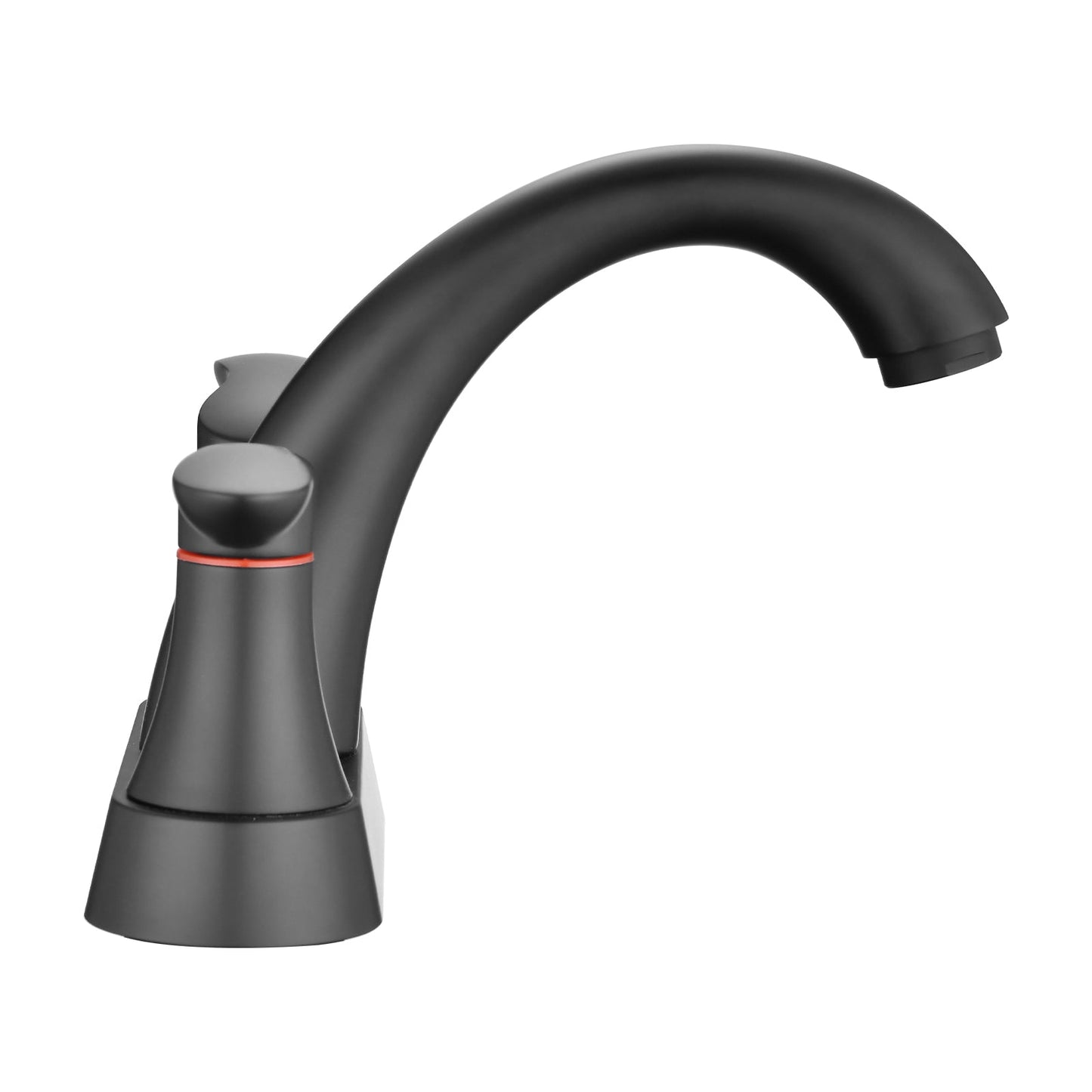 Two Handle 4 Inch Centerset Bathroom Sink Faucet with Pop-Up Drain, Matte