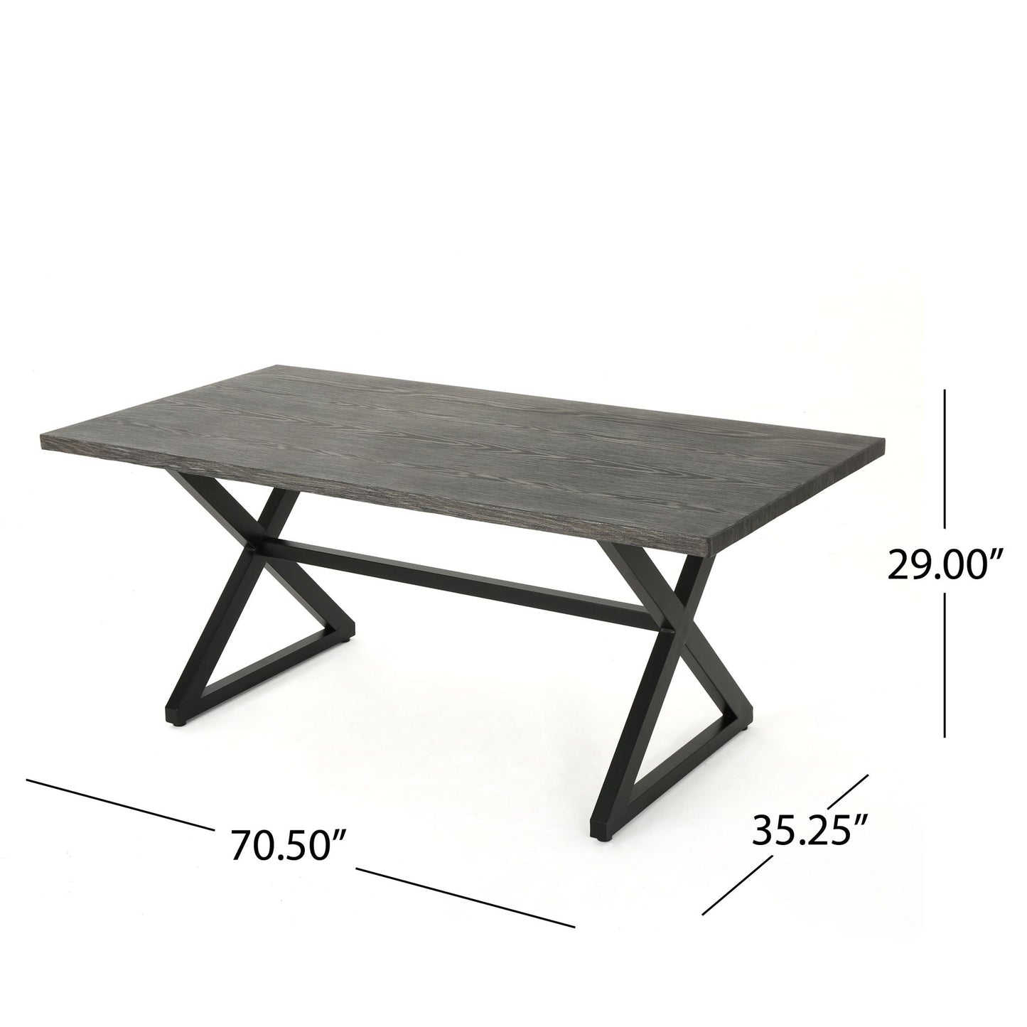 Rolando Outdoor Aluminum Dining Table with Steel Frame
