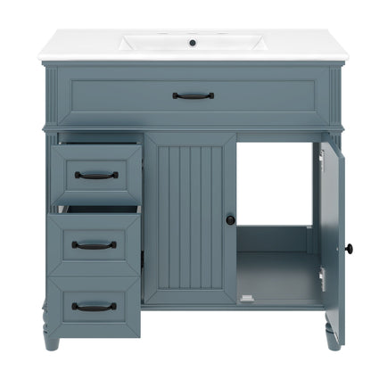 Bathroom Vanity With Sink, Freestanding Cabinet & Drawers