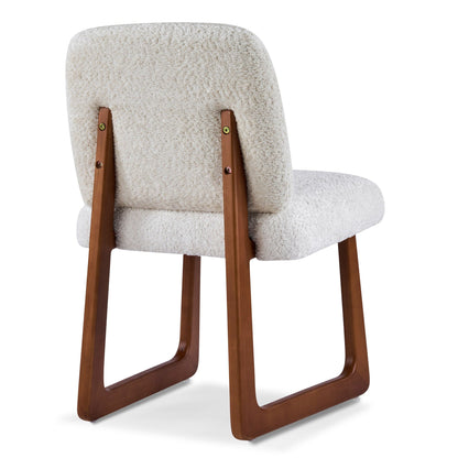 Dining Chair With Curved Legs (Set of 2) - Beige / Brown