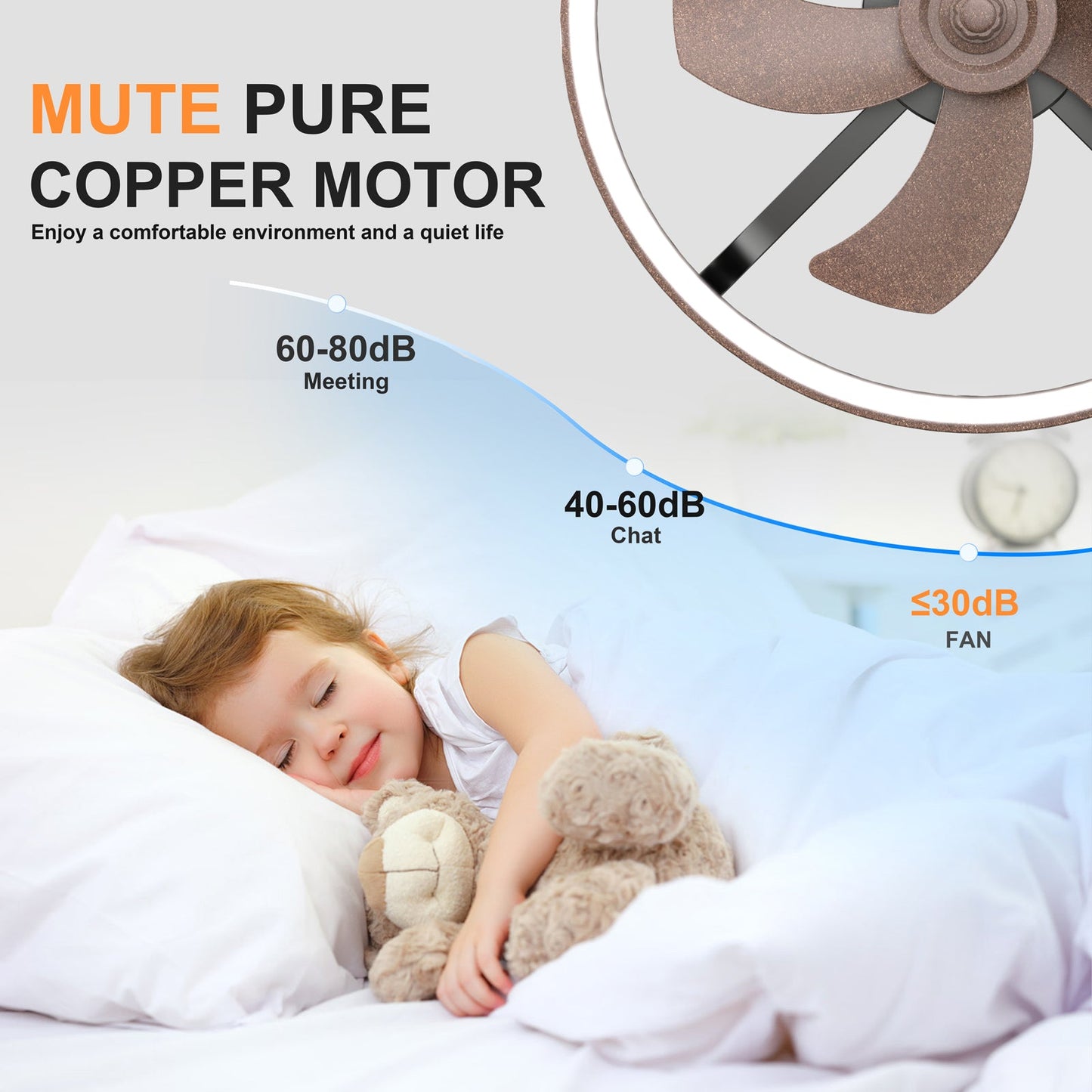20.5" Rustic LED Ceiling Fan with Remote & APP Control