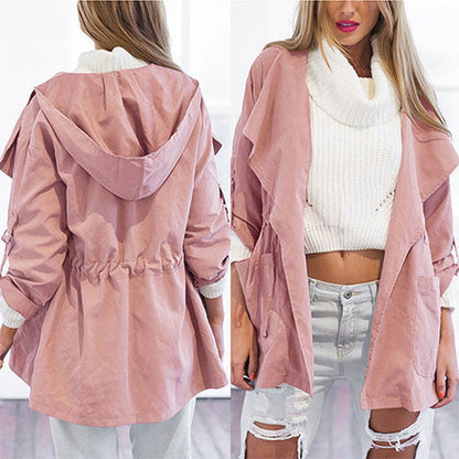 Women's Lightweight Hooded Trench Coat