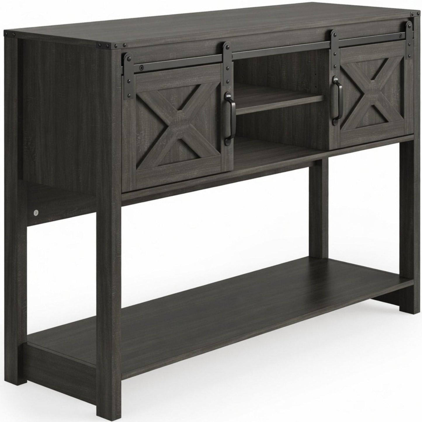 Farmhouse Entryway Table With Sliding Barn Door