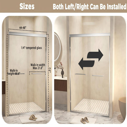 Double Sliding Shower Door With Explosion Proof Film