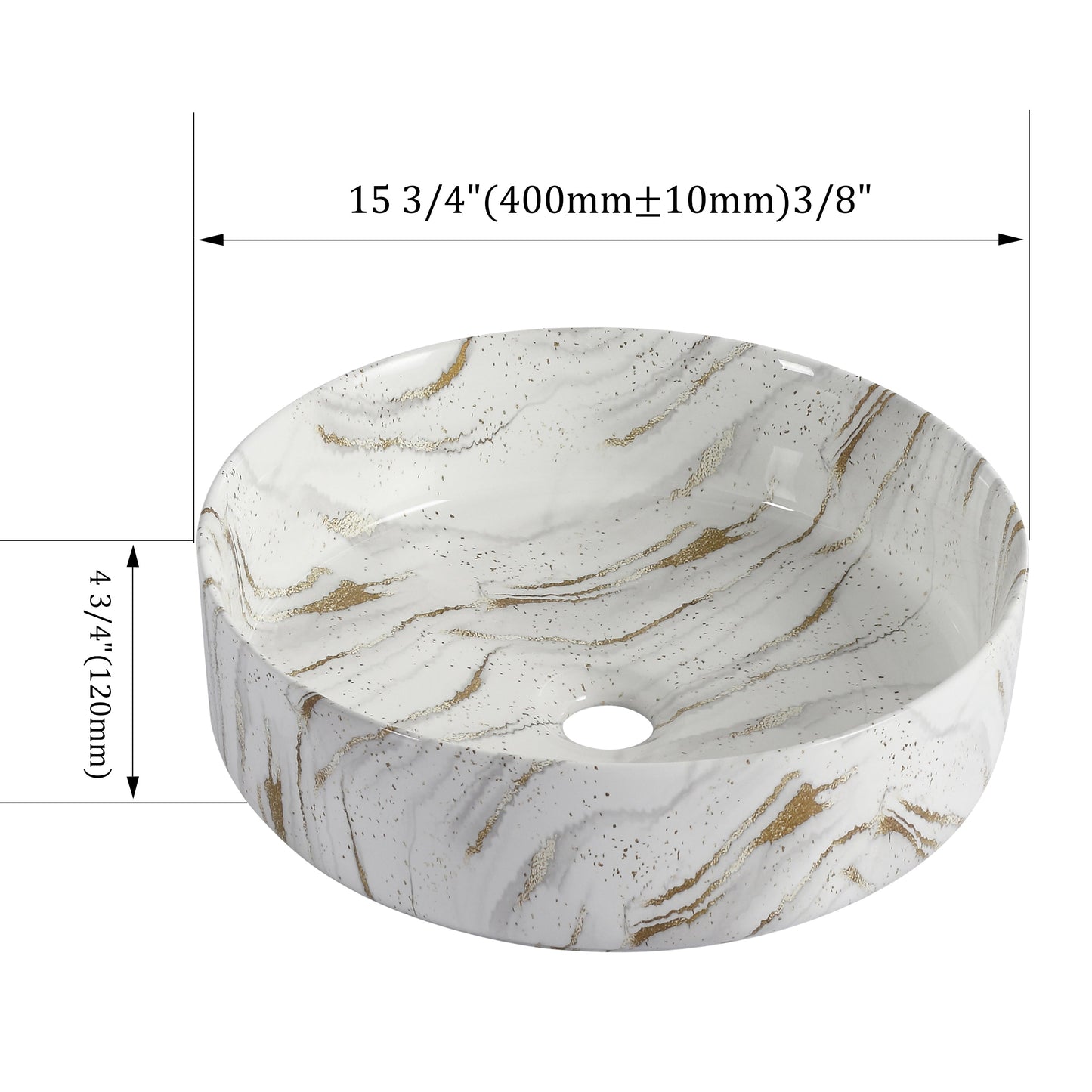 Ceramic Round Above Counter Bathroom Sink Art Basin