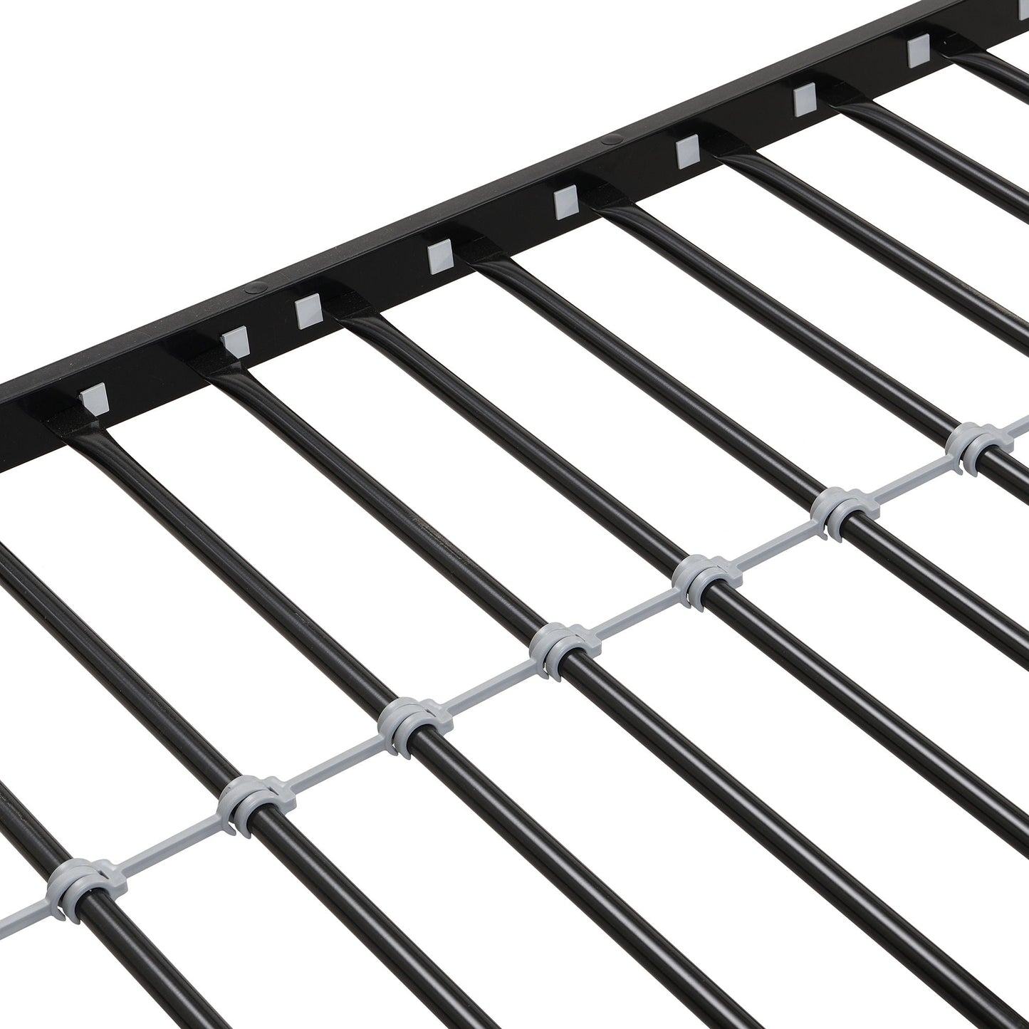 Modern Metal Bunk Bed With Side Ladders And Guardrail