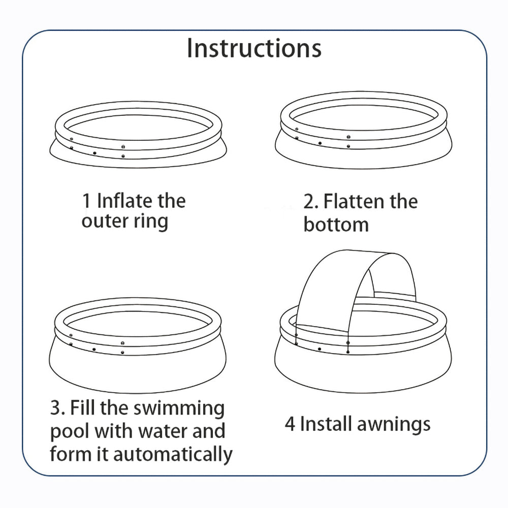 141.73in x 29.92in Outdoor Inflatable Swimming Pool