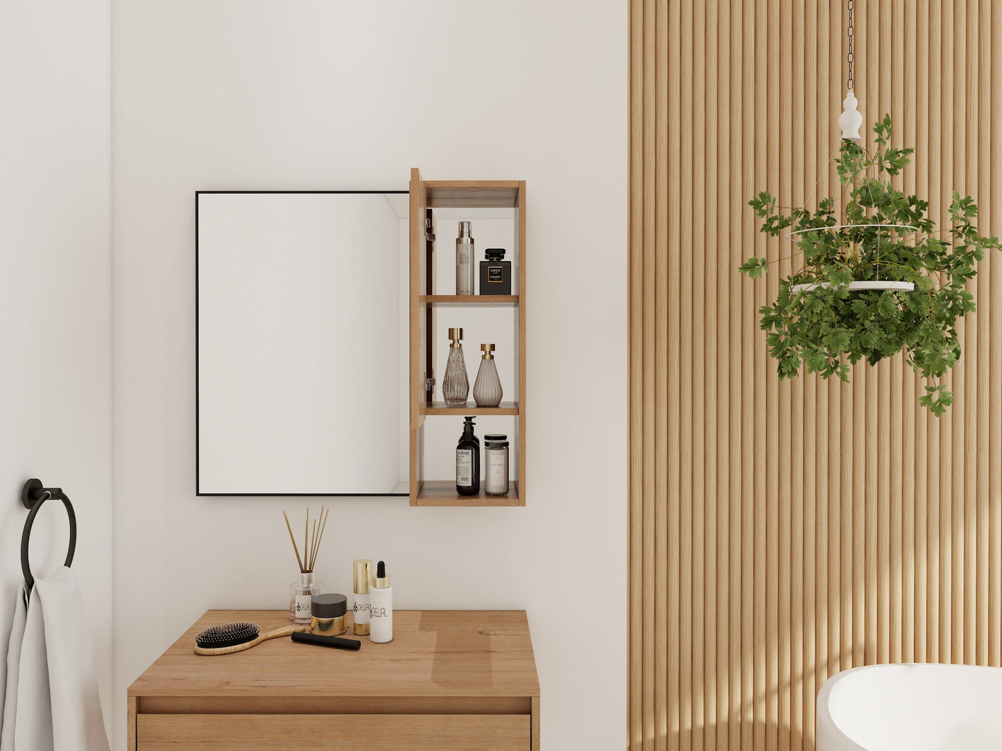 10'' Wall Mounted Bathroom Mirror Cabinet with Soft Close Door