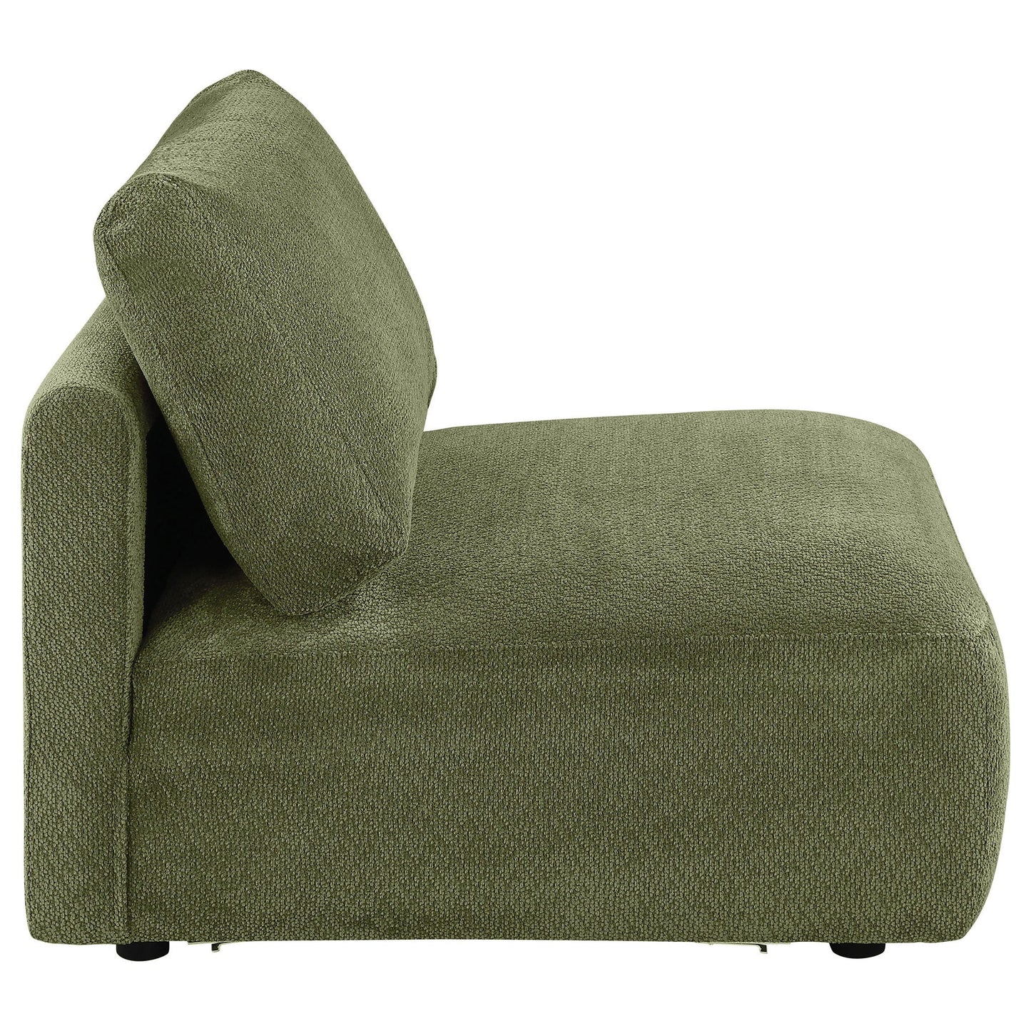 Elysia Chenille Upholstered Modular Armless Chair Green