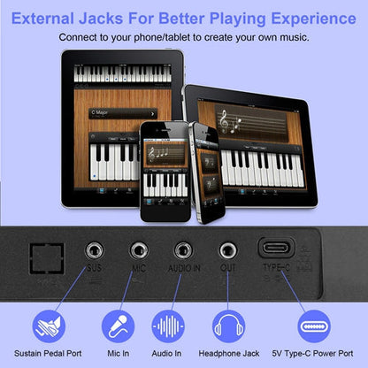 88-Key Folding Digital Piano, Semi-Weighted with LCD, Carry Bag & Stand