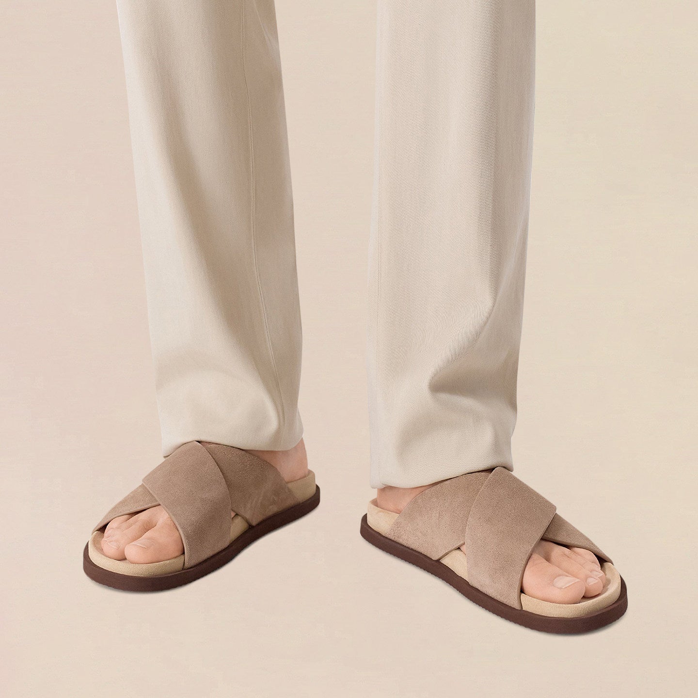 Mens Breathable Thick-soled Beach Flip-flops