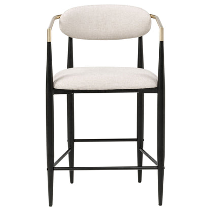 Tina Fabric Upholstered Counter Chair Beige (Set of 2)