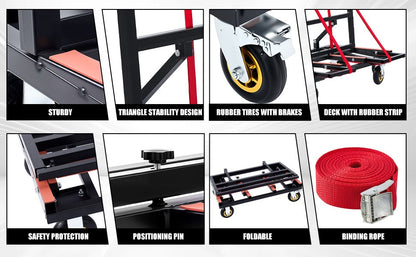 Folding Drywall Dolly with 4X6" Casters and 2000 LBS Load Capacity
