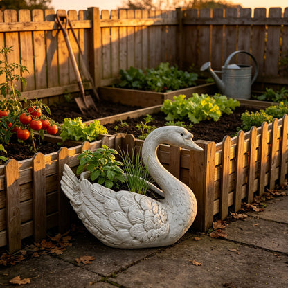 12.6'' Tall Swan Sculpture Planter