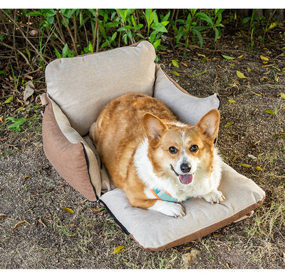 Dog Car Seat Portable Travel Pet Car Bed Safety Carrier Anti Escape Dog Booster Seat For Small Medium Dogs Cats Washable Soft Pet Car Seat With Storage Pocket & Safety Leash