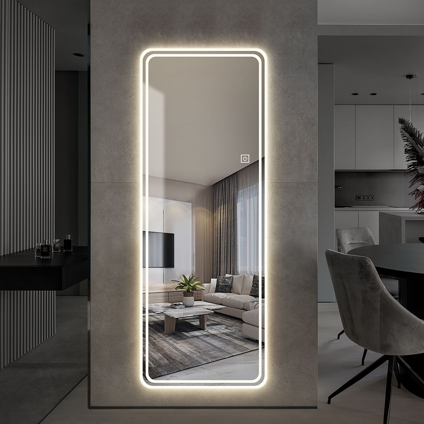 Full Length Floor Mirror LED with Dimming & 3 Color Modes