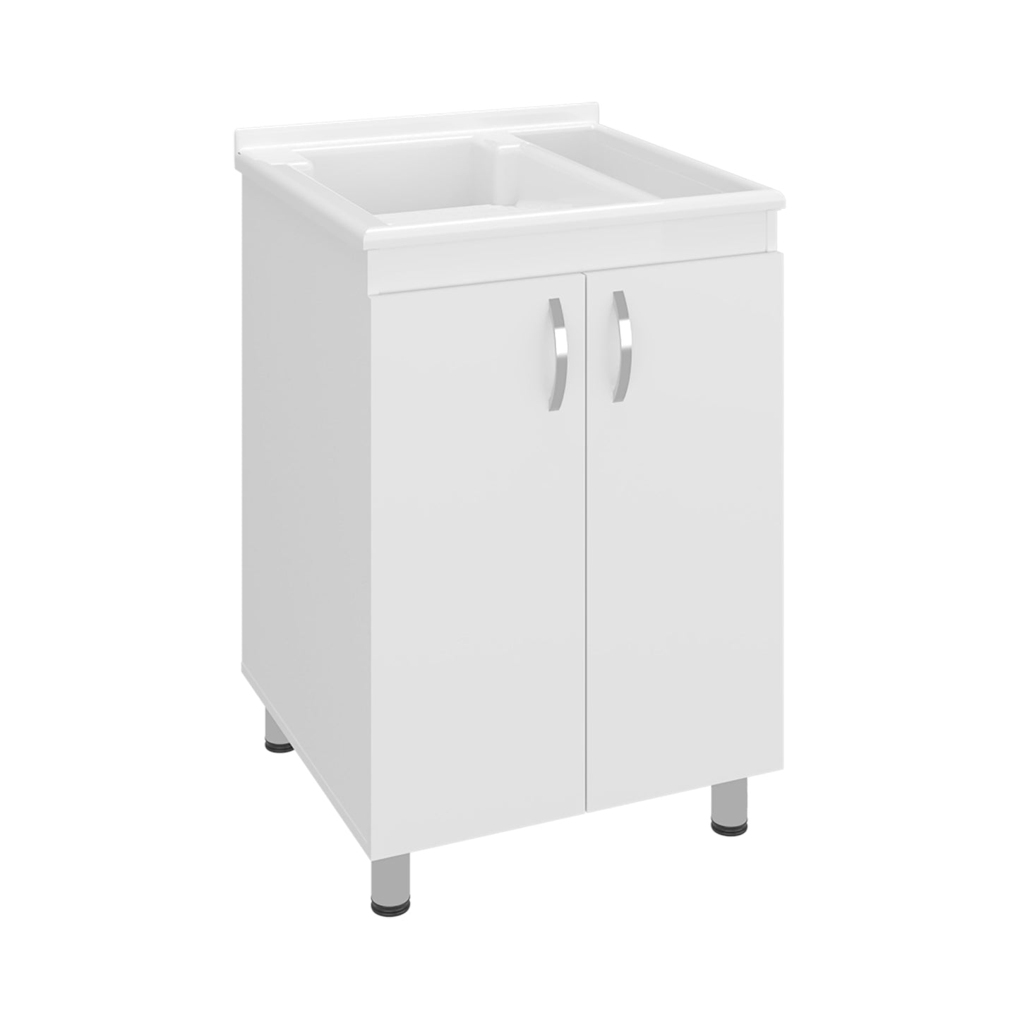 Demolotion Utility Sink Cabinet with Dual Compartments and Storage
