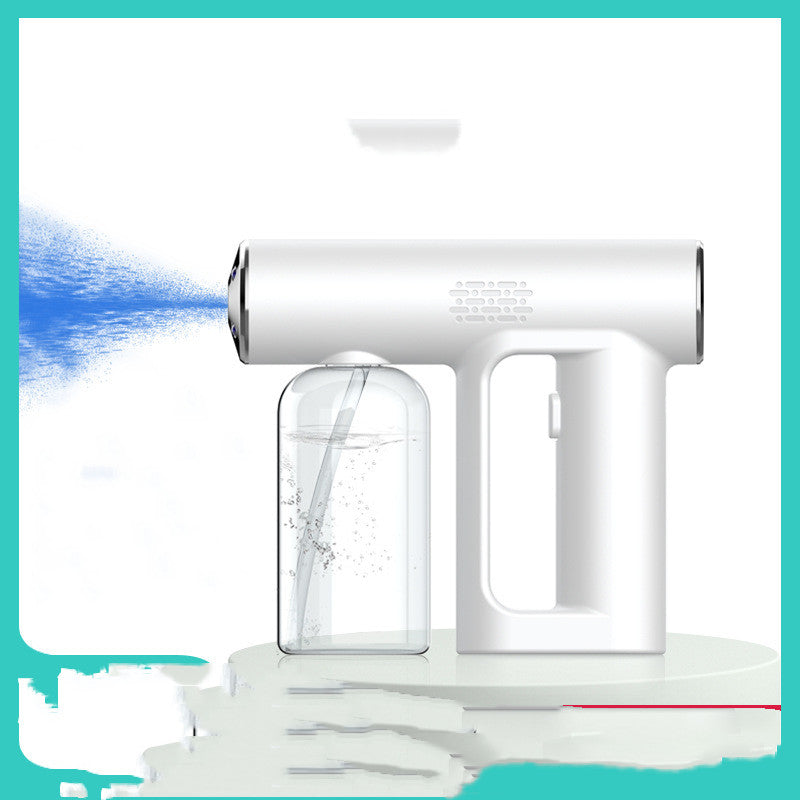 Handheld Nano Steam Sanitizer Gun - Wireless USB Disinfection Spray for Home, Car, and Blue Light Sanitizing