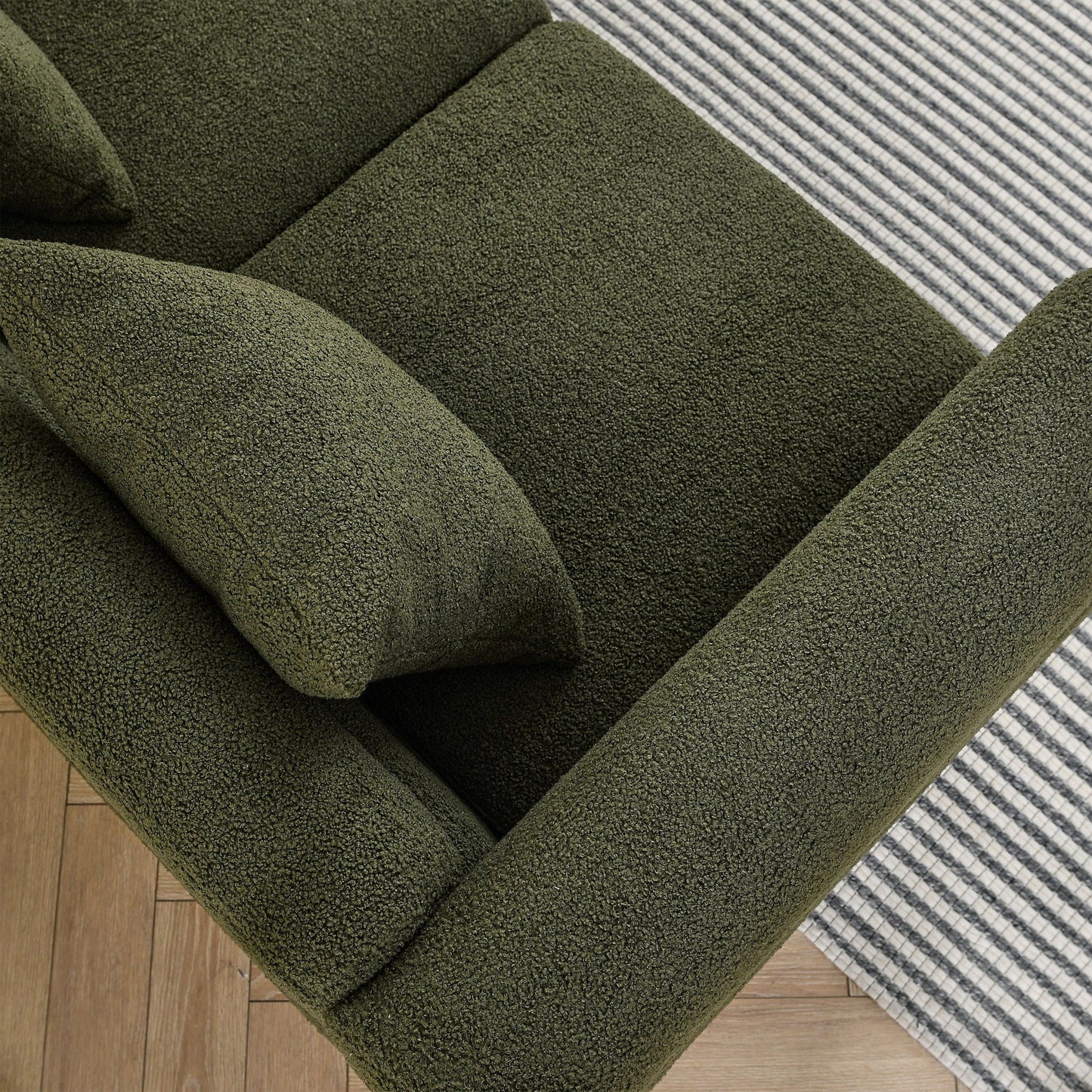 Oversized 2 Seater Sectional Sofa With Deep Seating And 2 Pillows