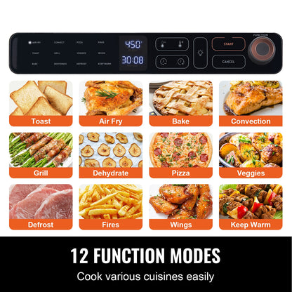 12-in-1 Air Fryer Toaster Oven 25L Stainless Steel 1700W